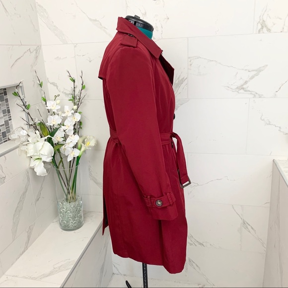 Calvin Klein Trench Coat Red Zip Out Lining XL - Picture 10 of 16